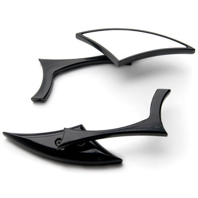 Krator Custom Rear View Mirrors Black Pair w/Adapters Compatible with Harley Davidson Road Glide Custom Ultra
