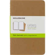 Moleskine Cahier Journals (Set of 3), Pocket (3.5" x 5.5"), Plain, Kraft Brown