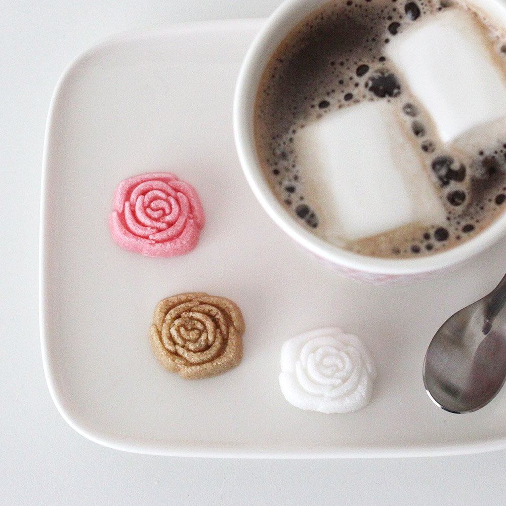 Canasuc Paris Molded Rose Sugar Pieces, 48 Individually Wrapped Sugar Roses