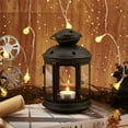 thumbnail image 5 of Vintage Design Candle Lanterns with Stars Portable Iron Candle Holder with Clear Glass Window Frame Candlestick Night Lamp Romantic Xmas Wedding Party Decoration(Black DIY, 5 of 9