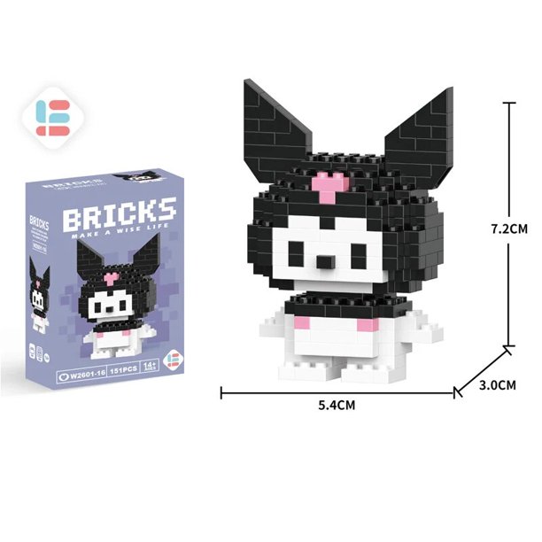 Sanrio-minifiguras de acción de Hello Kitty para niños, bloques de construcción, juguetes Kuromi, juguetes de montaje, regalos de cumpleaños