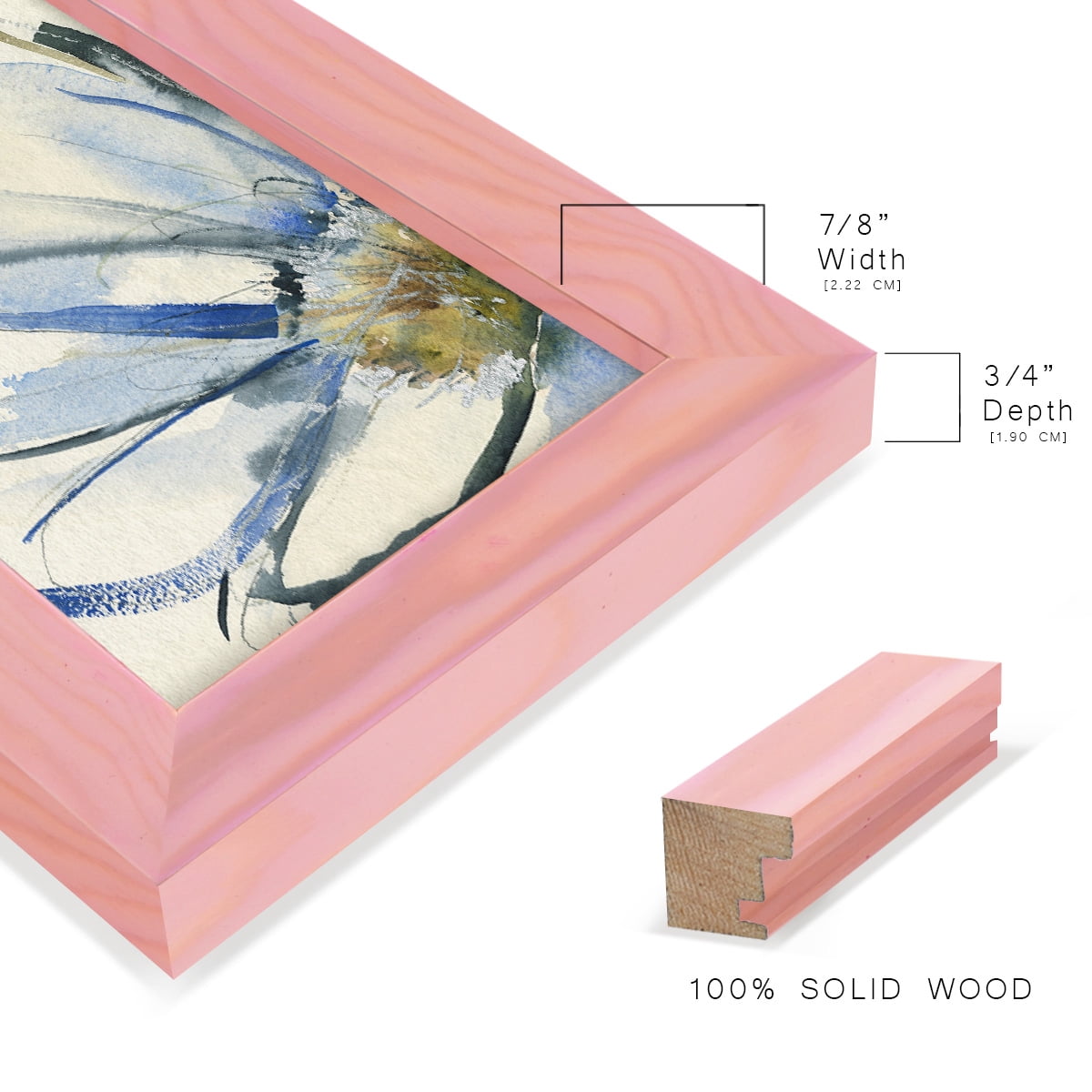 Cobalt & Paynes Petals I - Framed Print w/glass - Sunset Pink