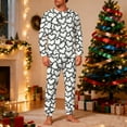 thumbnail image 2 of successthop Men Pajamas Sets Adults Heart Long Sleeve Crewneck Top and Trousers with Pockets Valentine Sleepwear White L, 2 of 8