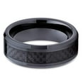 thumbnail image 2 of Silly Kings Jewelry 8mm Carbon Fiber Tungsten Ring,Black Tungsten Ring,Wedding Band,8mm Tungsten (8), 2 of 3