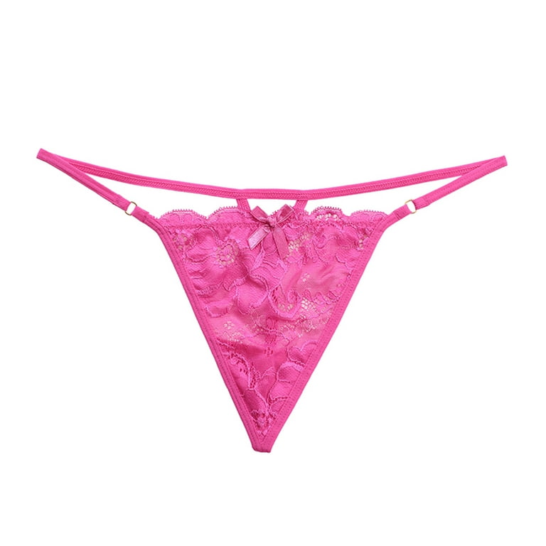 QTBIUQ WomenLace Underwear Lingerie Thongs Panties Ladies Underwear  Underpants(Pink,One Size) 