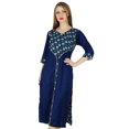 thumbnail image 1 of Bimba Kurta Kurti Droite pour Femmes Tunique en Rayonne Bleue Blouse Indienne Décontractée d'Été, 1 of 8