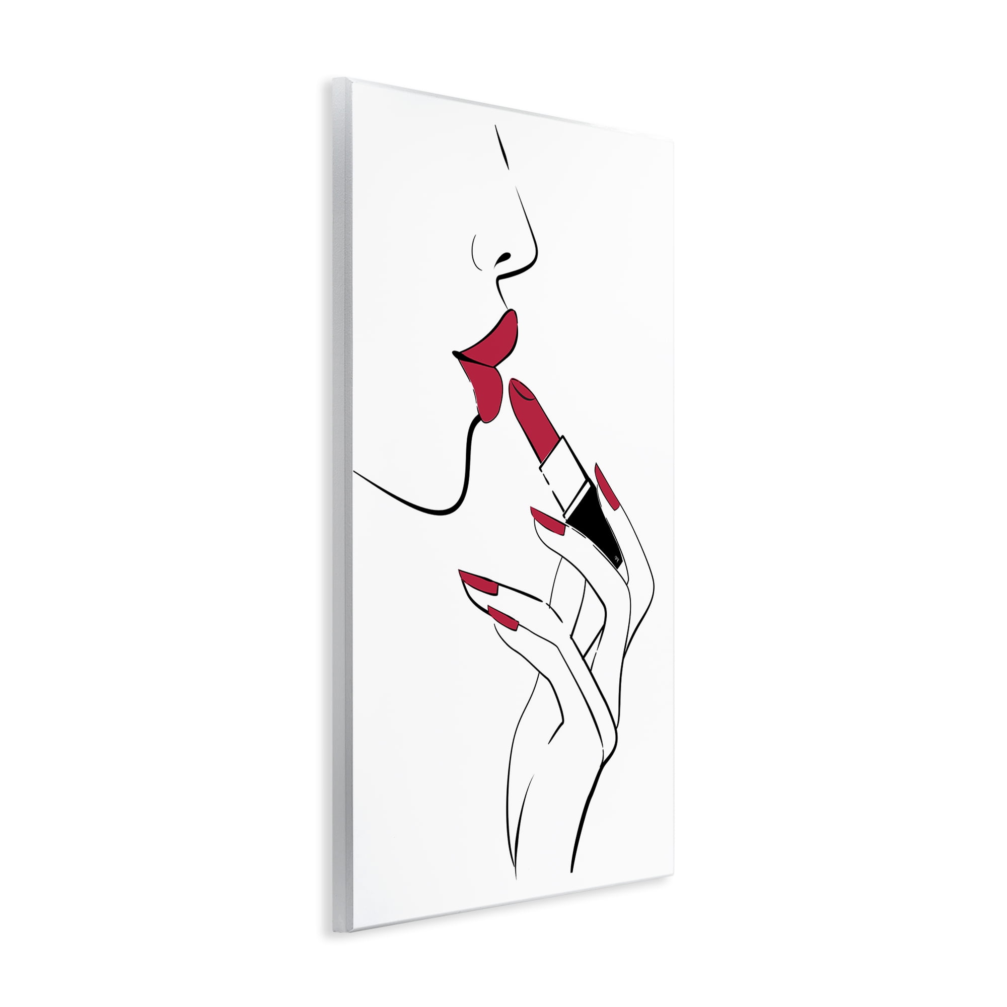 Stupell Industries Red Lips Makeup Novelty Painting Unframed Art Print Wall Art, 10 x 15
