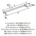 thumbnail image 6 of Amerock Faircrest 8-13/16 inch (224mm) Center-to-Center Satin Nickel Cabinet Pull, 6 of 7