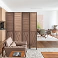 thumbnail image 6 of 67”H Wood Room Divider Screen with 4 Panels,Dual-hingers Folding Privacy Screens,Room Divider for Room Separation,Brown, 6 of 6