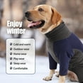 thumbnail image 6 of Soft Fleece Dog Pajamas Pet Jumpsuit Winter Windproof Warm Puppy Rompers for Small Medium Large Dogs Clothes Pet Apparel Outfit (3XL,Blue), 6 of 7
