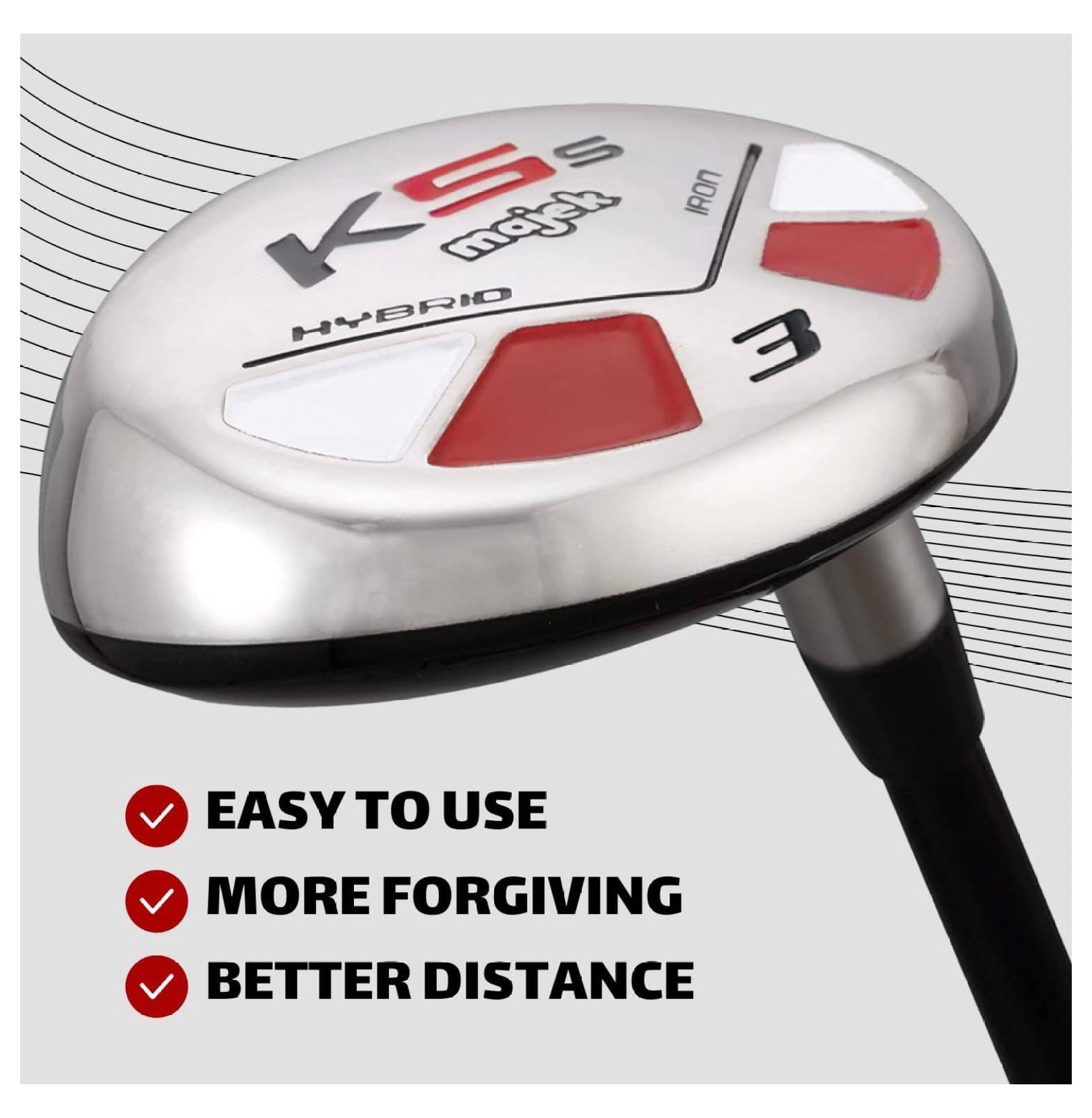 Golf Senior Lady #3 Lady Flex Right Handed Utility L Flex Club with with Premium Ladies Arthritic Grip