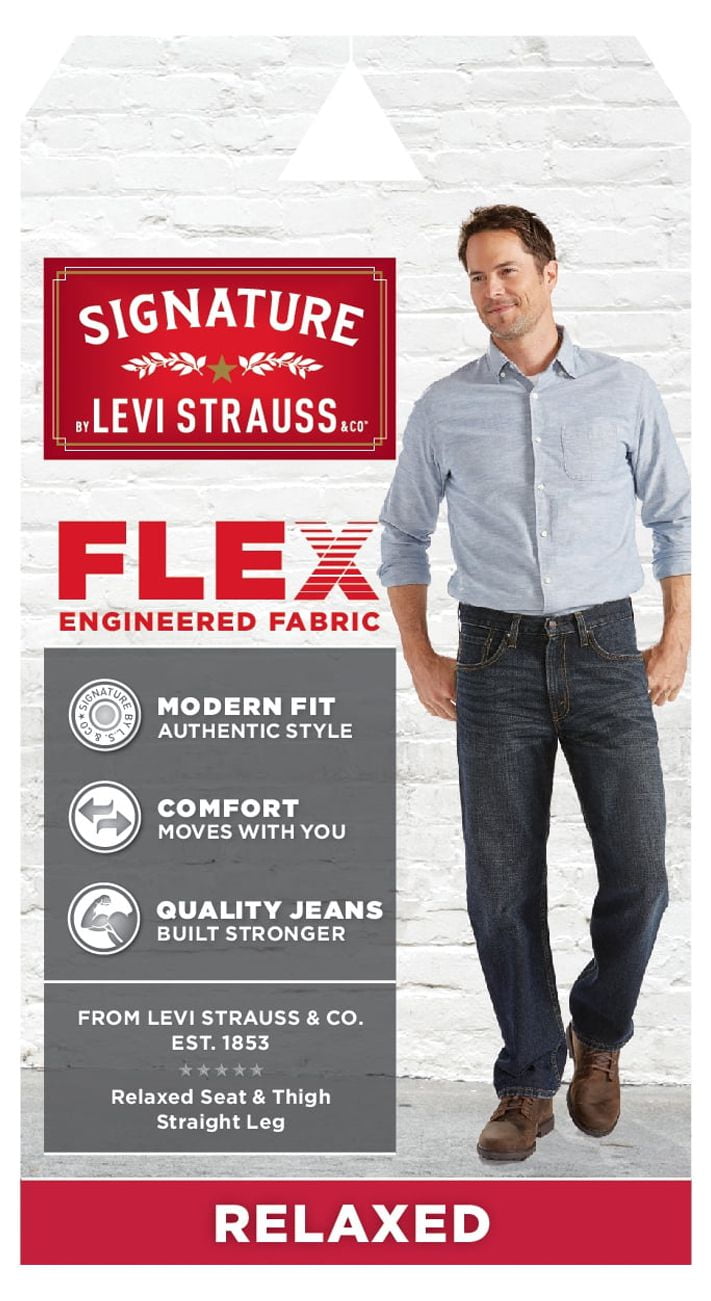 Signature by Levi Strauss & Co. Men's and Big and Tall Relaxed Fit Jeans