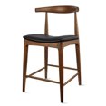 thumbnail image 2 of 2xhome Solid Wood Farmhouse 25" Counter Stools with PU Leather Cushion Seat, Modern Accent Dining Elbow Chair Barstool (Espresso Set of 2), 2 of 12
