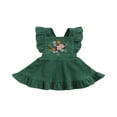 thumbnail image 1 of Robe à Bretelles en Velours Côtelé pour Bébé Fille, Robe à Bretelles Brodée, Tenues de Robe Rose 3T, 1 of 8