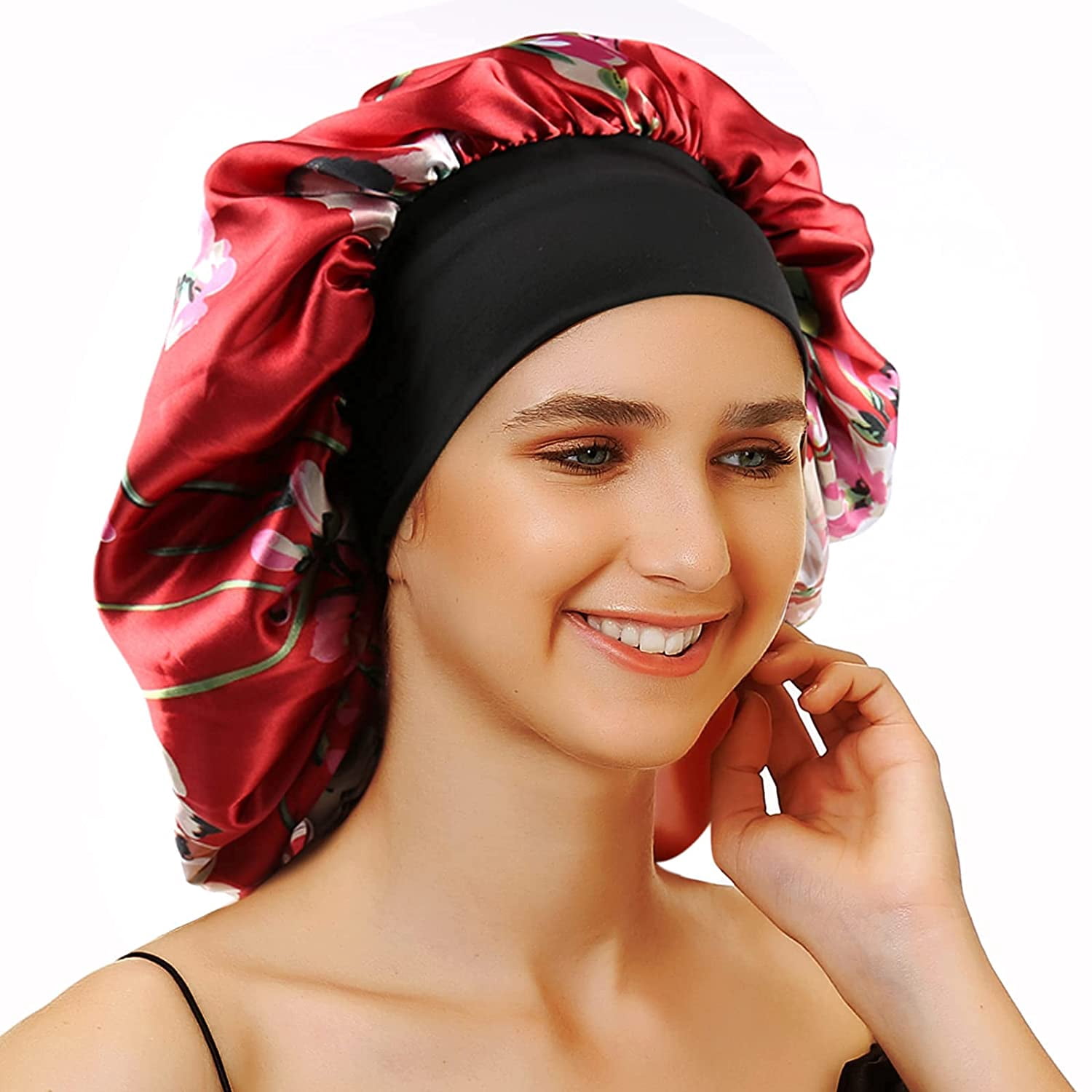 Sent Hair Large Satin Bonnet Sleep Cap 