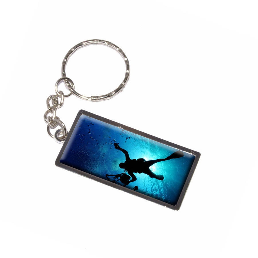 Scuba Diver Diving Underwater Keychain Key Chain Ring