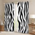 thumbnail image 2 of Homewish Geometric Waves Lines Curtains Pack of 2 (42x84 Each),Zebra Pattern Stripes Curtains Blackout,White Black Bedroom Curtains For Boys Kids,Ultra Soft Home Decor, 2 of 6