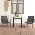 thumbnail image 1 of vidaXL 3 Piece Garden Dining Set Poly Rattan Grey, 1 of 5