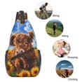 thumbnail image 5 of Sling Bag for Men, Cloud Sky Sunflower Cow Fanny Pack Crossbody Bags Shoulder Chest Bag, Small Gym Bag Anti Theft Crossbody Backpack Daypack for Travel Sports Running Hiking, 5 of 7