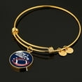 thumbnail image 4 of New England Fan Circle Pendant Stainless Steel or 18k Gold Finish Bracelet Bangle, 4 of 20