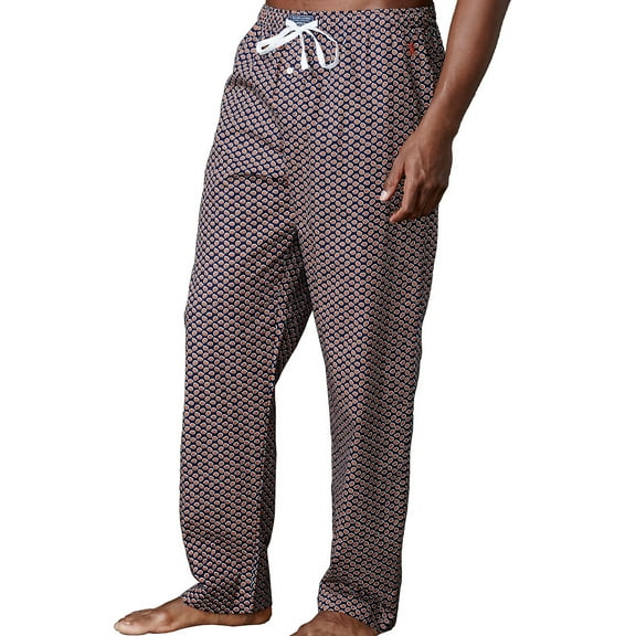 Polo Ralph Lauren Mens Lightweight Pajama Pants (Small, Navy/Orange)