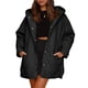thumbnail image 1 of Chaquetas Largas para Mujer, Abrigo de Invierno de Moda para Mujer, Informal, de Negocios, con Capucha Acolchada de Rombos. Negro S, 1 of 7