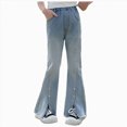 thumbnail image 4 of WXFAZCVU Girls Jeans Fashionable High Waisted Flared Pants Versatile Denim Trousers Going Out Size 11-12 Years, 4 of 4