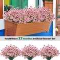 thumbnail image 3 of XmhyTop 12 piezas de flores artificiales, plantas artificiales para jardín, hogar, boda, granja (naranja), 3 of 5
