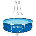 thumbnail image 1 of Intex 10ft x 30in Metal Frame Above Ground Pool & Intex Steel Frame Pool Ladder, 1 of 12