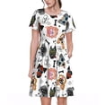 thumbnail image 1 of Balery Hip Hop Dog Vestidos sueltos de manga corta para mujer, vestidos de verano 2025, vestidos casuales de corte A con vuelo., 1 of 6