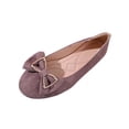 thumbnail image 2 of BRGZLK Women's Flat Shoes Solid Color Versatile Round Toe Bowknot Suede Casual Comfortable Slip On Shoes Lightweight Breathable Walking Flats for Daily Wear Coffee 7.5, 2 of 9