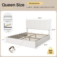 thumbnail image 4 of Frostbloom Queen Size Lift-Up Storage Platform Bed frame with Velvet Upholstered Headboard, Off-White, 4 of 9