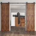 thumbnail image 3 of Barn Door Track Kit For Double Door Barn Door System Slide Kit Sliding Door Rail Kit L Shape Roller ,Easy Install, 3 of 6