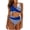 Blue, variant on Shrysg Women's 2 Piece Swimsuits Casual Striped High Cut Wrap Front Bikini High Waisted Bottom Tummy Control Bathing Suits Summer Beach Swimwear Red