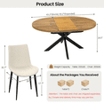 thumbnail image 2 of 43.2"-59.2" Extendable Round Dining Table Set for 4-6,7 Piece Round Kitchen Table Set with 6 Upholstered Chairs for Kitchen Living Room, Space Saving, 2 of 6