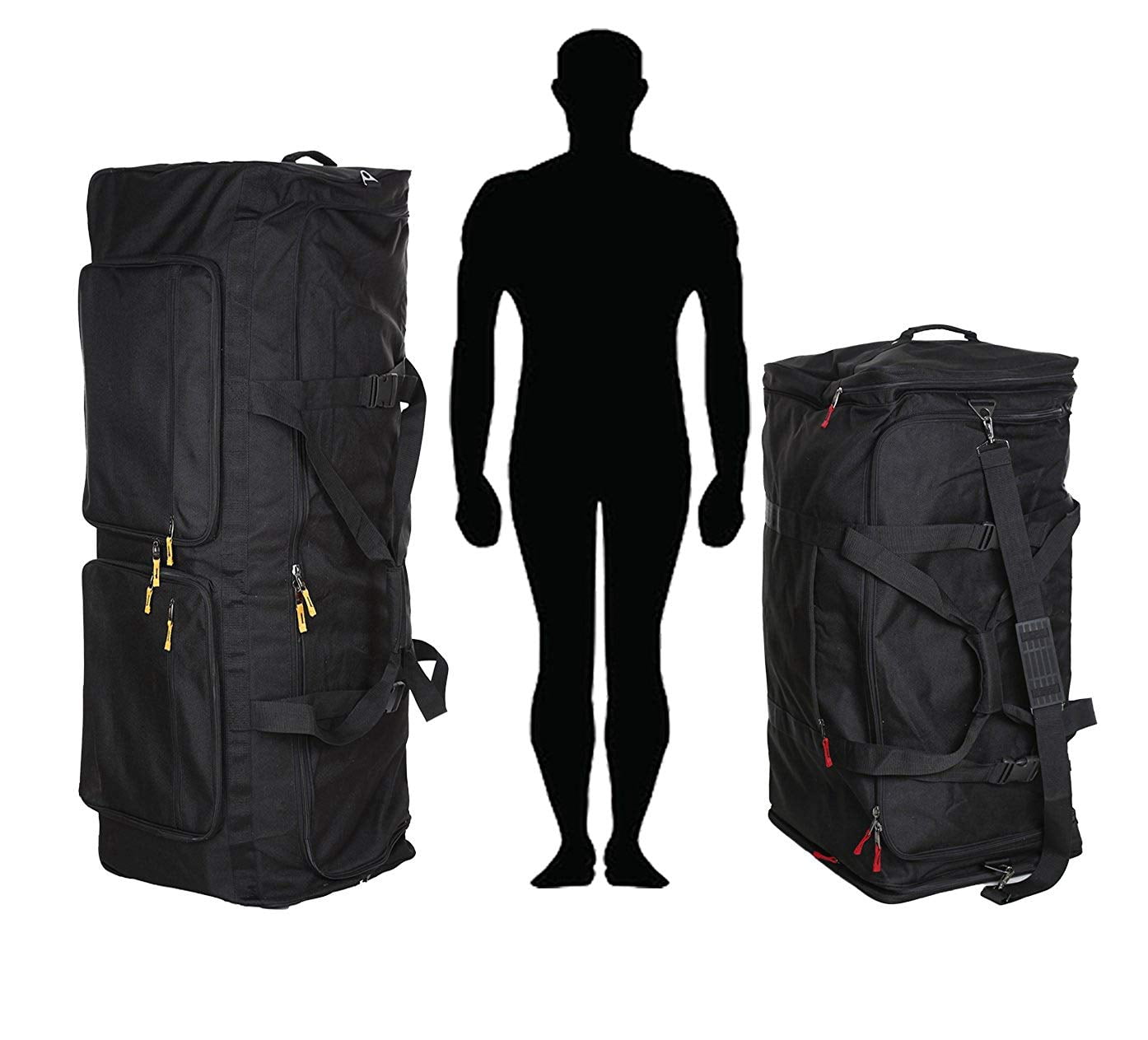 Gilbins Soft Trunk Duffel Bag for Travel, Camping, and Storage - Black, 52 x 18 x 20, 18,720 Cu. Inch