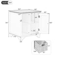 thumbnail image 7 of iooHug modern bedside table also serves as a side table and comes with two woven grass baskets, suitable for both bedrooms and living rooms.(White), 7 of 7