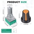 thumbnail image 2 of Uxcell 10 Set RK097NS 10K Potentiometer Kit, Single Linear Rotary Seal Amplifier Potentiometers with Knobs Nuts Washers for Circuit Connection Volume Control, Black/Orange, 2 of 7