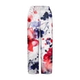 thumbnail image 5 of Huowey Women'S Capris Pants Casual Summer Tie Dye Printed Wide Leg Breathable Comfortable Loose Trousers With Pockets Quickly Dry Baggy Trousers Stylish Joggers,Hot Pink,XXL, 5 of 5
