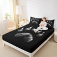 thumbnail image 4 of Homewish Cartoon Bear Print Full Size Sheets,Woodland Animal Bed Sheets,Black White Sheet Sets For Kids,Ultra Soft Home Decor,4pcs, 4 of 7