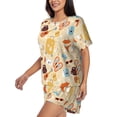 thumbnail image 2 of Naloa Summer Travel Women's Short-Sleeved Pajama Set, Loungewear, Summer pajamas, Breathable Cozy - Small, 2 of 9