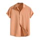 thumbnail image 1 of Men's Spring Summer Casual Solid Color Short Sleeve Shirt Loose Turn-down Collar ShirtS, 1 of 3