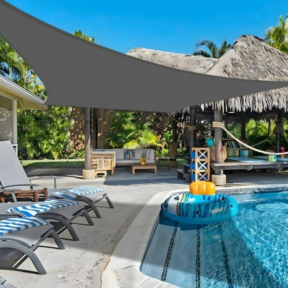 16'x 20' Sun Shade Sail Dark Grey Rectangle UV Block Outdoor Shade Canopy Sunshade for Patio Lawn Garden Carport Backyard Deck Pergola