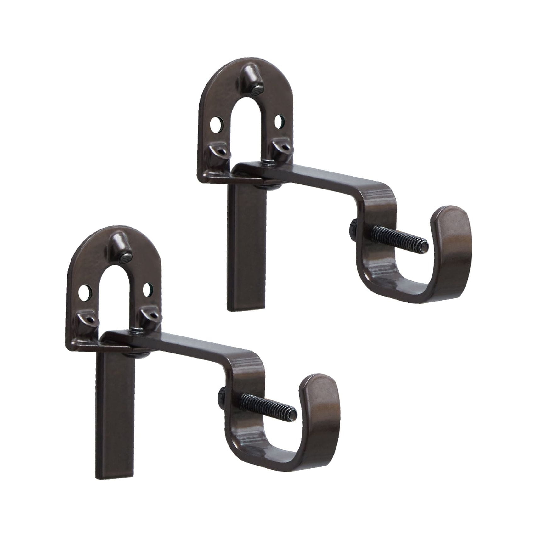 (2 pack) Mainstays SwiftSet™ No Drill Bronze 1/2-1" Curtain Rod Brackets, 2 Count