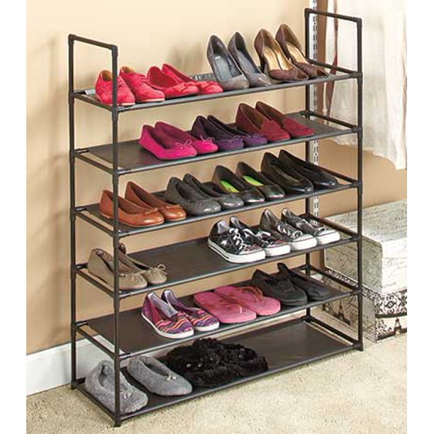 Usa Premium Store 6 Tier Storage Shoe Rack 24 Pair Shoe Organizer Stackable Space Saving Bedroom Walmart Com Walmart Com