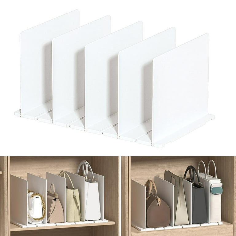 Clear Shelf Dividers for Closet, Vertical Purse Organizer, Perfect for  Sweater, Shirts, Handbags in Bedroom and Kitchen, 6 Pack