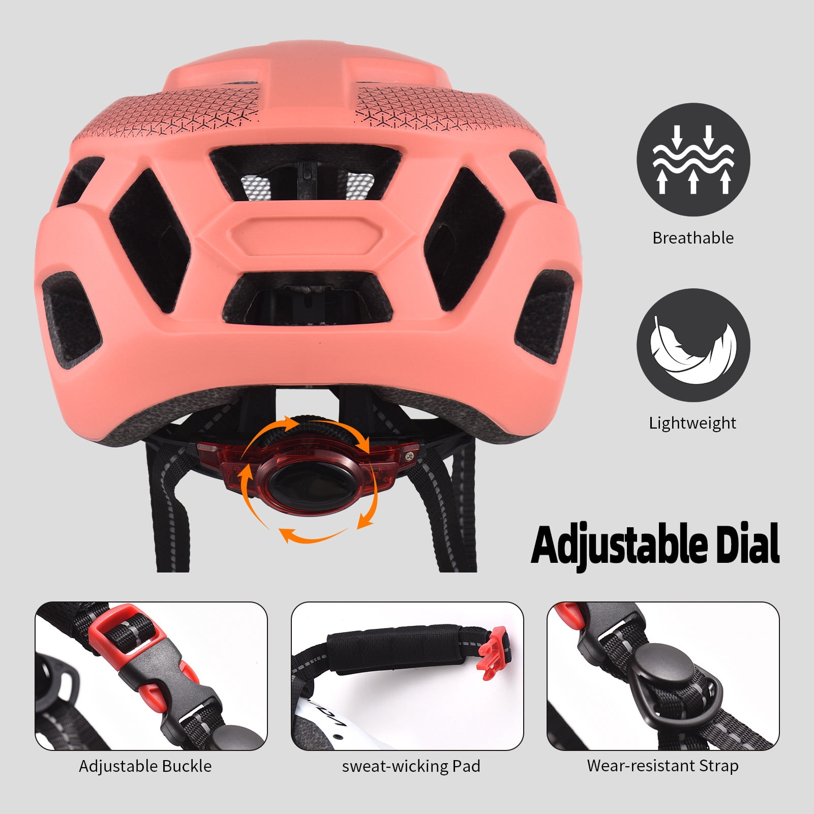 Helmet Bike Helmet With Windshield And Sun Visor  Rechargeable Tail Light   Adjustable  Helmet For Safety And