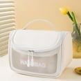 thumbnail image 4 of Wosthever Bolsa de almacenamiento Bolsas ligeras a prueba de humedad Paquete simple portátil Cosméticos Crema Cepillo de dientes para acampar Almacenamiento y organización del hogar Blanco 23*14*15cm, 4 of 6