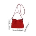 thumbnail image 2 of HUISZJ Faux Suede Shoulder Bag, Shoulder Bag with Adjustable Strap, Crossbody Bag Drawstring Top Handle Bag for Travel Winter Fall (Red), 2 of 10
