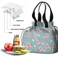 thumbnail image 4 of Pioneer Flower Floral Print Pattern Drawstring Lunch Bag Women - Drawstring Lunch Bag Insulated for Work Office - Stain-Resistant Large Lunchbags for Women with Multi-Pockets, 4 of 6